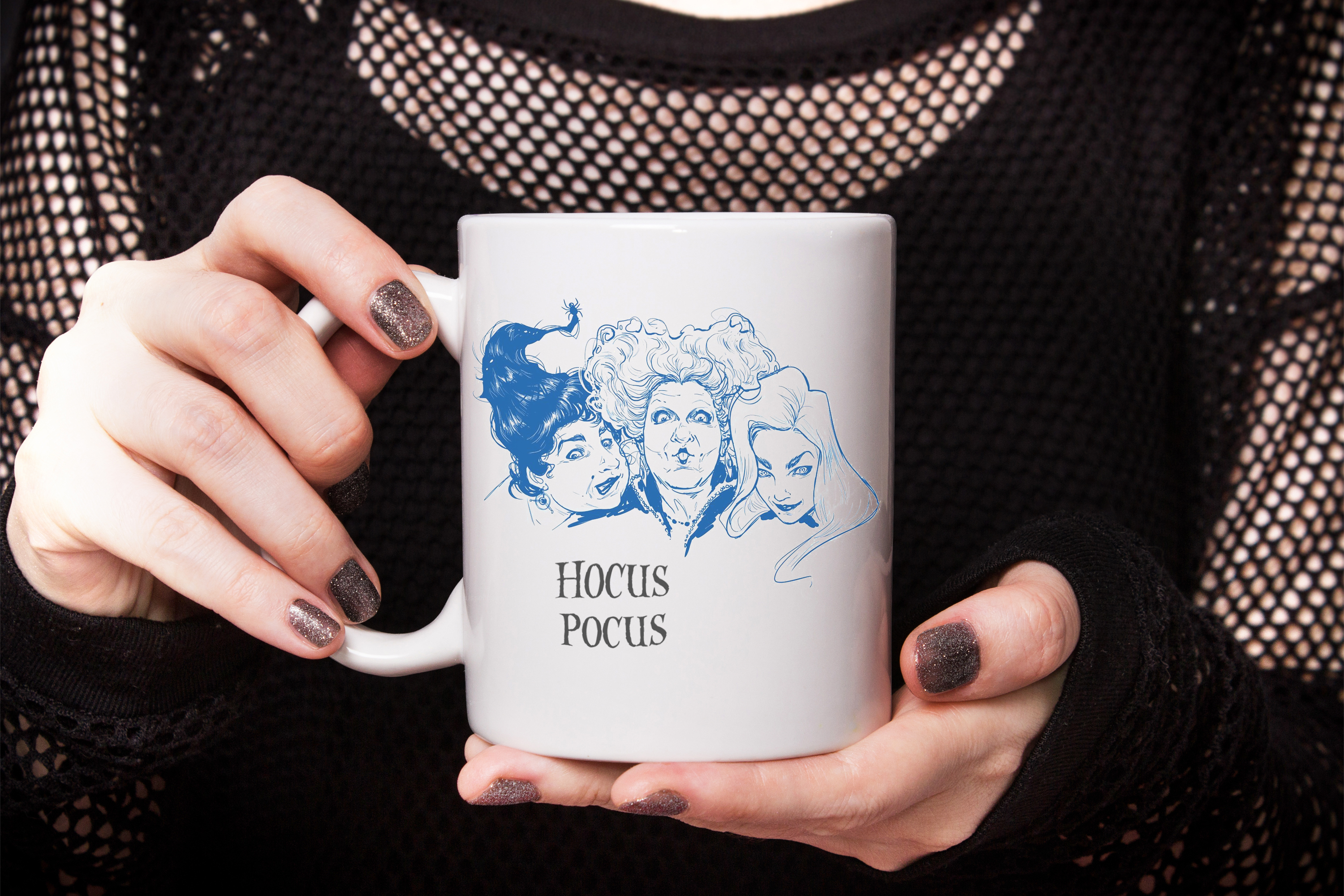 Unique Drawing Art Three Sanderson Sisters Witches Halloween Hocus Pocus Coffee Mug
