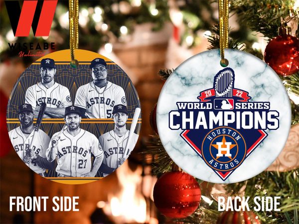 Cheap Houston Astros World Series 2022 Ceramic Christmas Ornament, Baseball Christmas Ornaments
