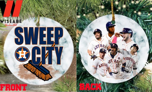 Sweep City Houston Astros Ceramic Christmas Ornament, Baseball Christmas Ornaments