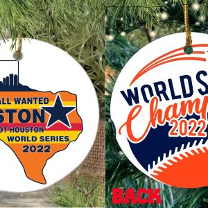 Christmas Houston Astros World Series Champs 2022 Ornament, Baseball Christmas Ornaments