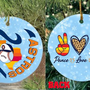 Peace Love And Houston Astros World Series 2022 Christmas Ornament