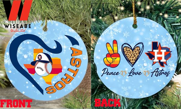 Peace Love And Houston Astros World Series 2022 Christmas Ornament