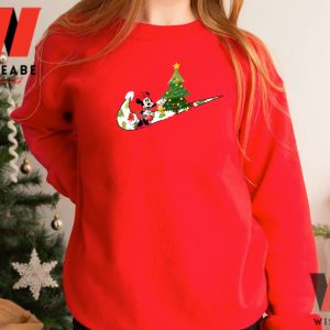 Disney Minnie And Xmas Tree Nike Christmas Sweatshirt