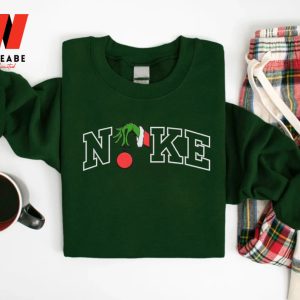 Cheap The Grinch Hand Ornament Nike Christmas Sweatshirt, Funny Christmas Sweatshirts