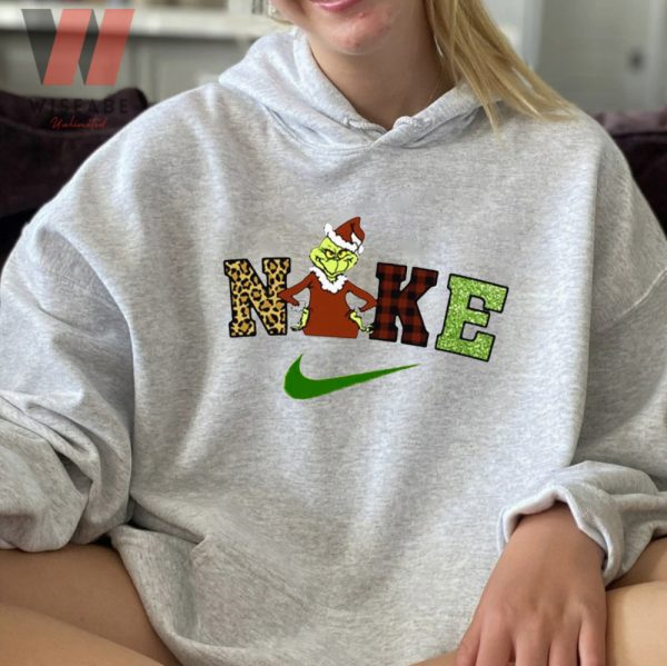 Cheap Grinch Christmas Nike Logo Crewneck Sweatshirt