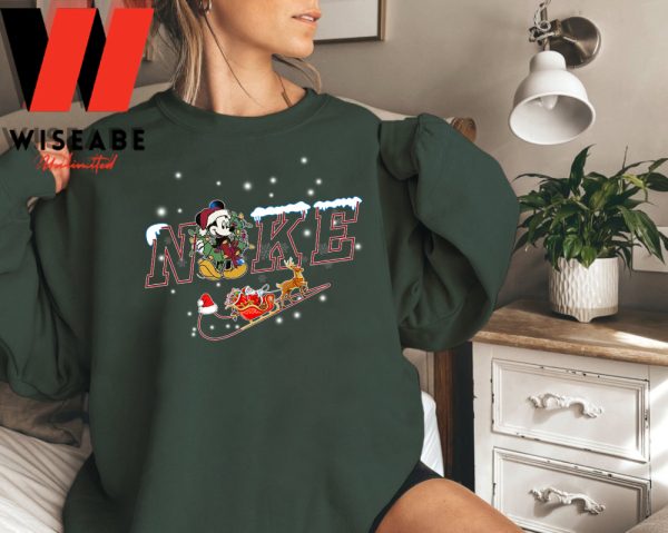 Unique Nike Disney Mickey Mouse Christmas Sweatshirt