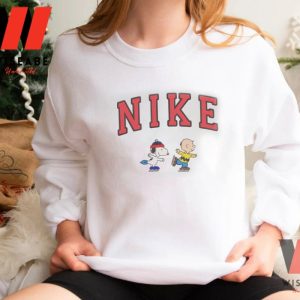 Embroidered Nike Logo Snoopy And Charlie Brown Christmas Sweatshirt