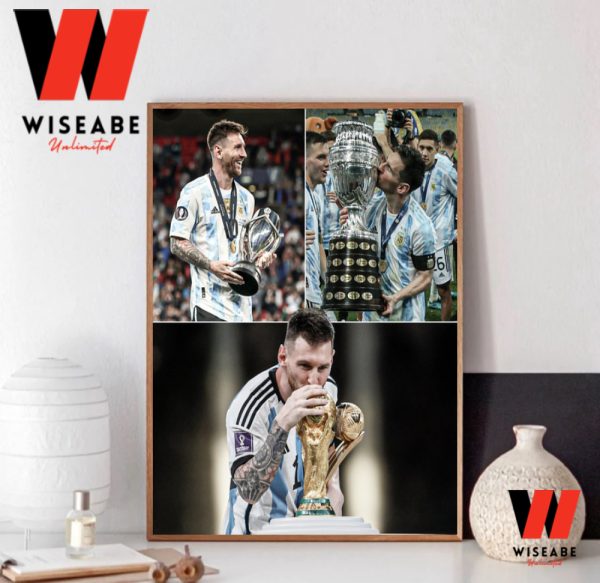 Unique Lionel Messi With Noble Trophys Poster