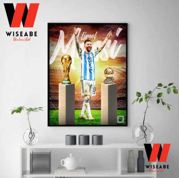 Unique Argentina National Football Team Leader Lionel Messi World Cup Champions 2022 Poster