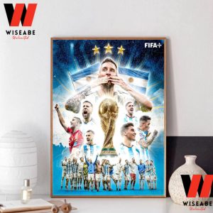 Hot Lionel Messi And Argentina World Cup Champions 2022 Poster