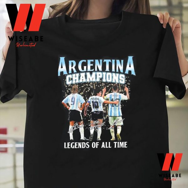 Hot Argentina World Cup Champions 2022 Legends Of All Time T Shirt