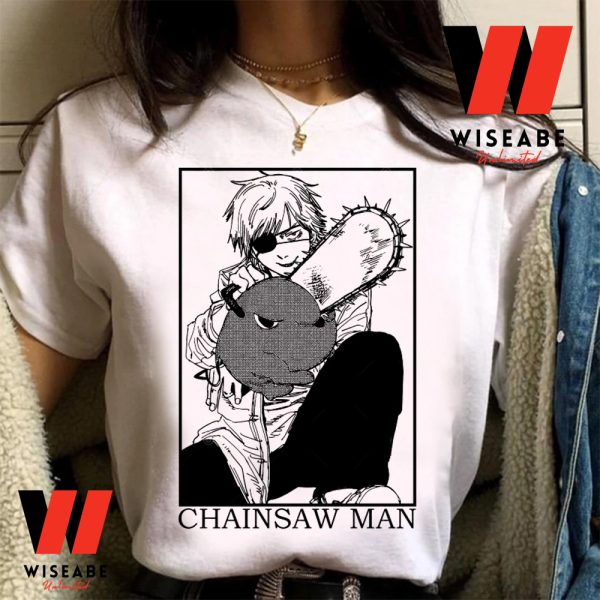 Cheap Denji And Pochita Manga Pattern Chainsaw Man T Shirt