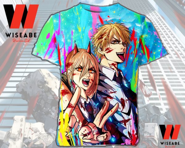 Unique Power And Denji Chainsaw Man Anime T Shirt, Cheap Anime Shirt
