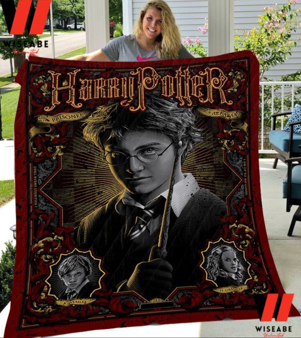 Retro Harry Potter And The Prisoner Of Azkaban Red And Yellow Blanket, Harry Potter Gift For Fan