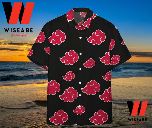 Cheap Akatsuki Cloud Naruto Hawaiian Button Up Shirt, Naruto Merchandise