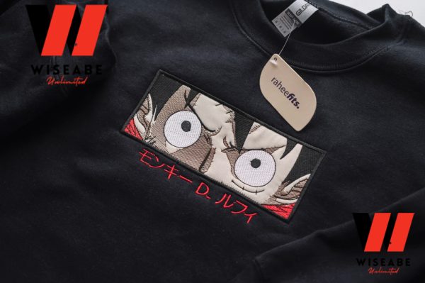 Embroidered Luffy One Piece Anime Sweatshirt, One Piece Merchandise Anime Gift