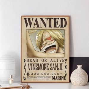 Hot Vinsmoke Sanji Whole Cake Island One Piece Anime Wanted Poster, One Piece Merchandise