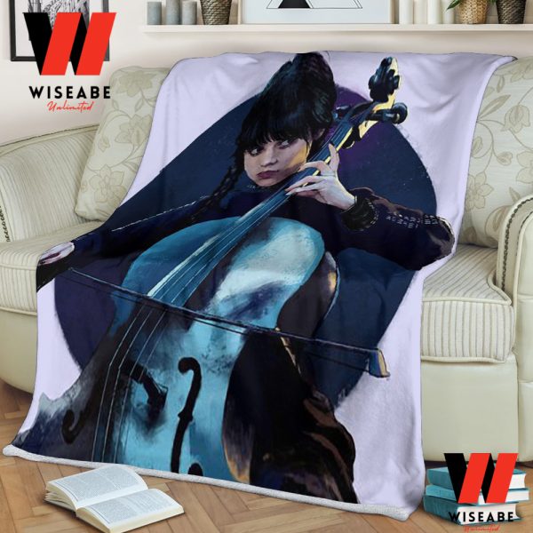 Jenna Ortega Wednesday Addams Playing Cello Blanket, Wednesday Addams Merchandise