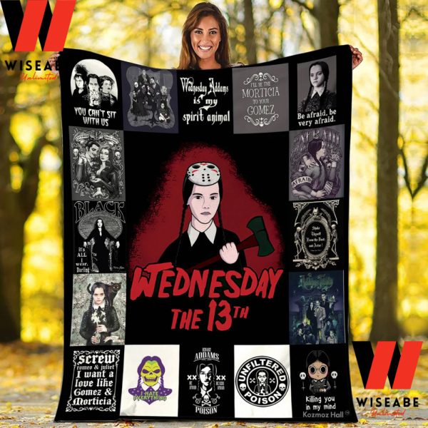 Horror Wednesday Addams The 13th Black Blanket, Wednesday Addams Merchandise