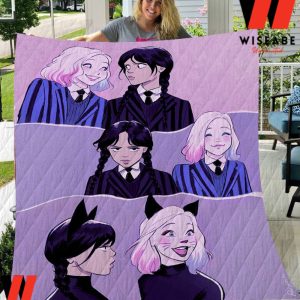 Hot Pink Wednesday Addams And Enid Sinclair Blanket