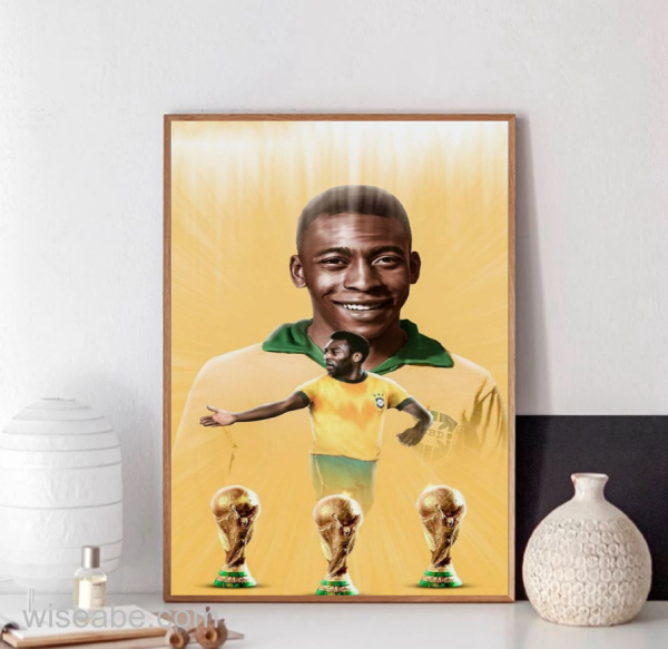Brazil Legend Football Pele Three Times World Cup Champions Poster