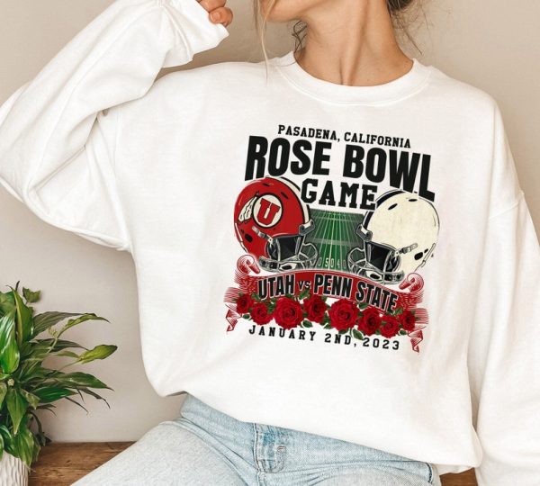 Vintage Penn State And Utah Utes Football Rose Bowl Champions 2023 Shirt