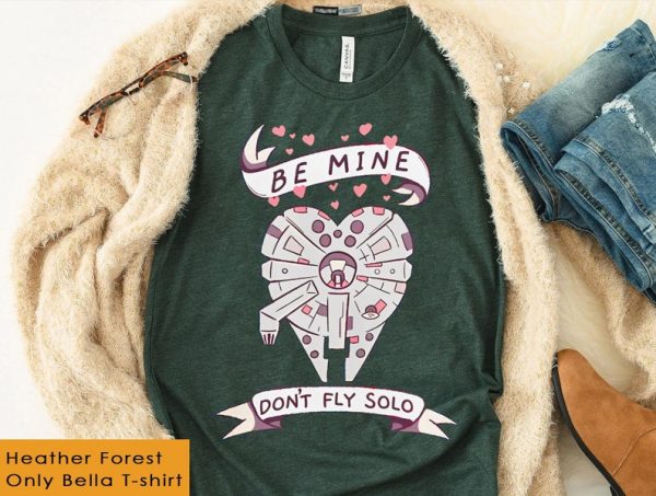 Millennium Falcon Be Mine Don’t Fly Solo Star Wars Valentines Couple T shirt, c