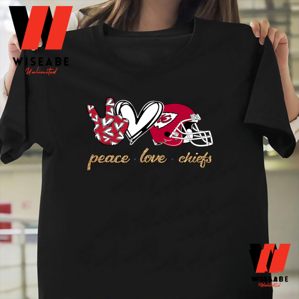 Kansas City Chiefs Peace Love And Chiefs T Shirt, Valentines Day Gift For Boyfriend