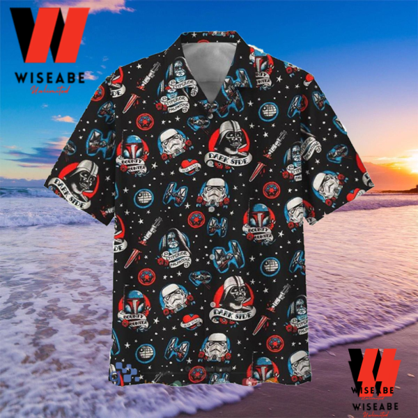 Dark Vader Stromtrooper And Boba Fett Star Wars Hawaiian Button Up Shirt, Star Wars Merchandise