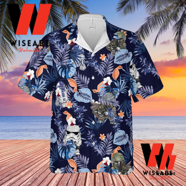 Star Wars Boba Fett Stromtrooper Hawaiian Button Up Shirt, Star Wars Merchandise