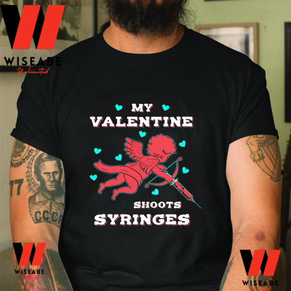My Valentine Shoots Syringes Family Valentines Day T Shirt, Valentines Day Gifts For Family