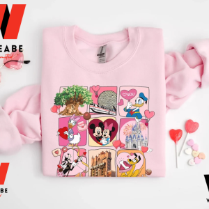 Cute Disney Valentines Day Couple Sweatshirt, Valentines Presents For Him
