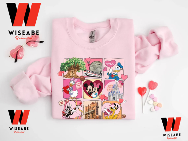 Cute Disney Valentines Day Couple Sweatshirt, Valentines Presents For Him