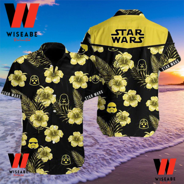 Yellow Tropical Flowers Star Wars Hawaiian Shirt, Star Wars Merchandise