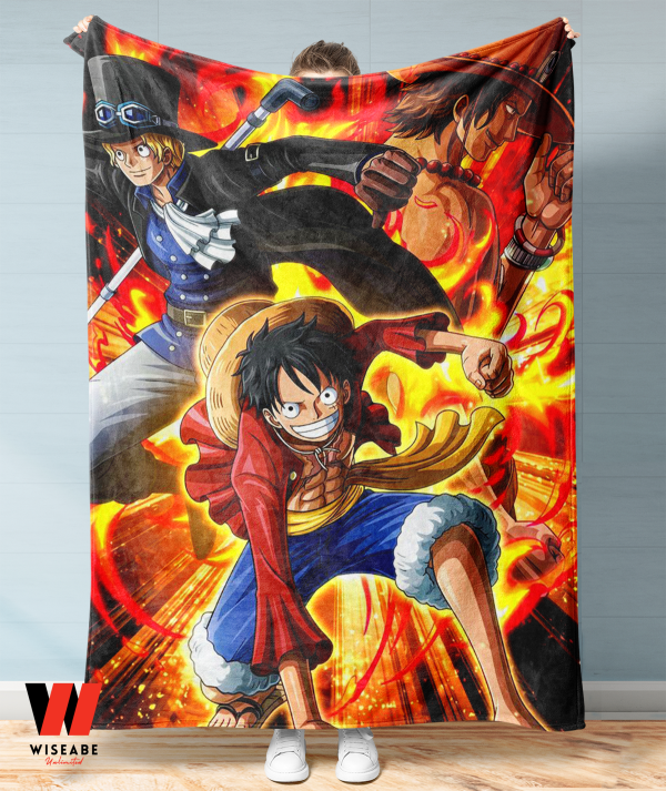 Portgas D Ace Sabo And Luffy One Piece Anime Fleece Blanket, One Piece Merchandise