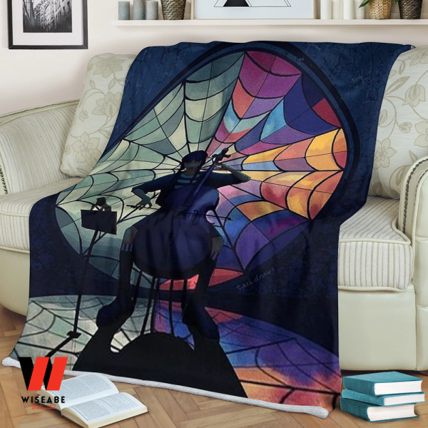 Wednesday Addams Playing Cello Fleece Blanket, Wednesday Addams Merchandise