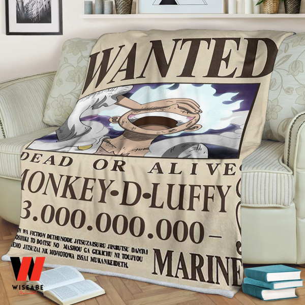 Monkey D Luffy Wanted Poster One Piece Anime Blanket, One Piece Merchandise