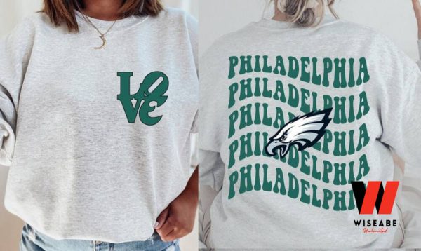 Retro Philadelphia Eagles Love Football Crewneck Sweatshirt