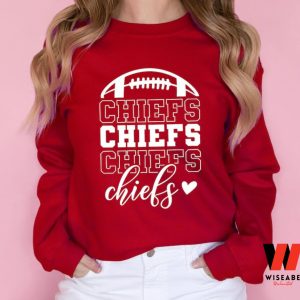 Red Stacked Chiefs Football Kansas City Chiefs WWomens Sweatshirt