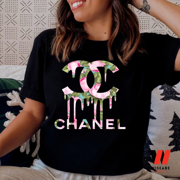 Cheap Chanel Floral Dripping Logo T Shirt , Gift For Your Girlfriend