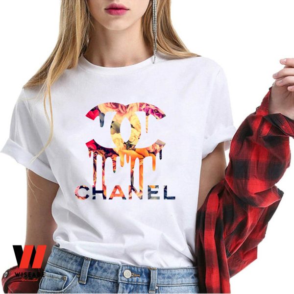 Floral Dripping Chanel Logo Shirt Women, Gift For Your Mother