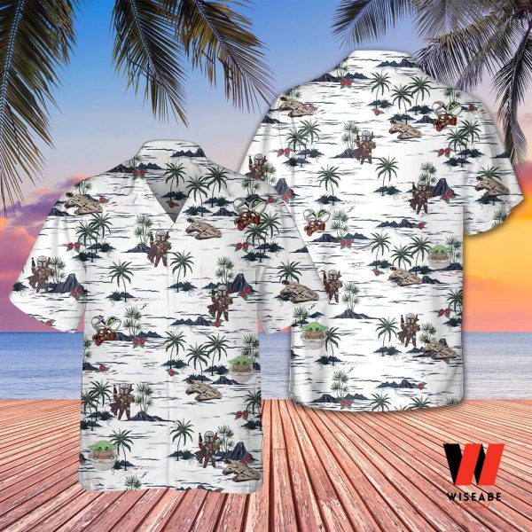 Baby Yoda Tropical Star Wars Hawaiian Button Up Shirt, Cheap Star Wars Merchandise