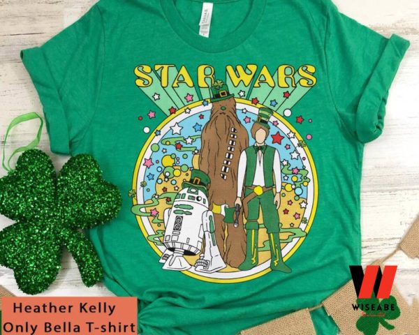 Vintage R2D2 Chewbacca Han Solo Star Wars St Patricks Day Irish Shirt, Cheap Star Wars Merchandise