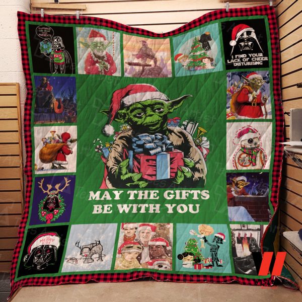 May The Gifts Be With You Star Wars Christmas Quilt  Blanket, Cheap Star Wars Merchandise