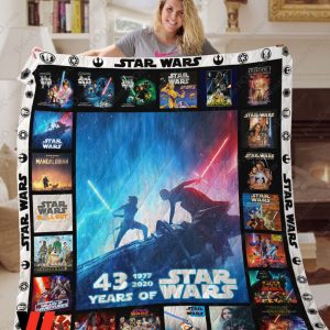 43 Year Of Star Wars 1977 2020 Anniversary Quilt Blanket, Cheap Star Wars Merchandise