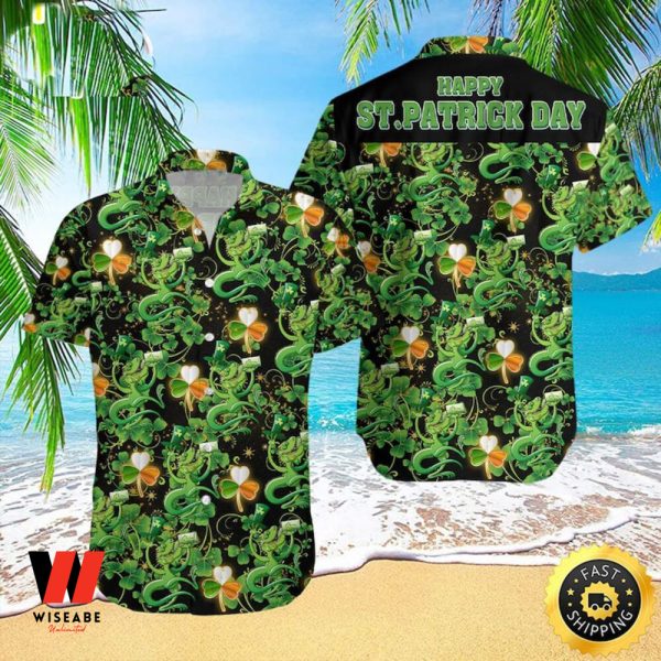 Happy St Patricks Day Lucky Clover Shamrock Hawaiian Shirt, Unique St Patricks Day Gifts