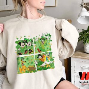 Lucky Shamrock Mickey And Friends Disney St Patricks Day Sweatshirt, Cheap St Patricks Day Gifts