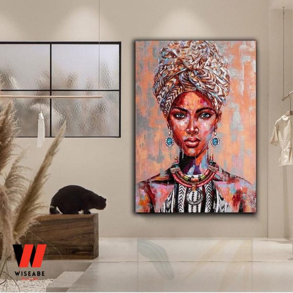 African Woman With Earrings Wall Art Poster, Birthday Gifts For A Black woman