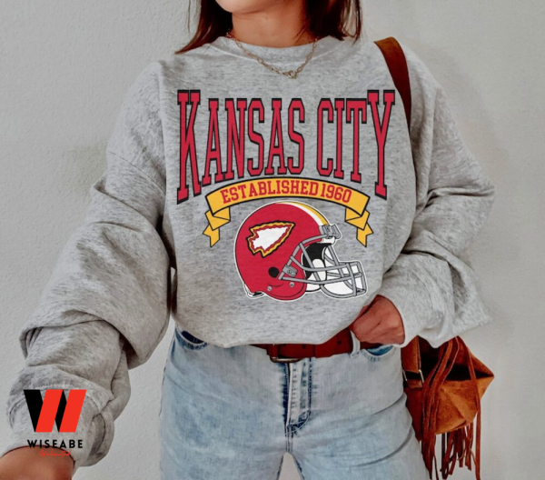 Vintage Kansas City Established 1960 Kansas City Chiefs Football Crewneck Sweatshirt