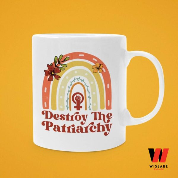 Destroy The Patriarchy Colorful Rainbow Mug, Feminist Gift For Her